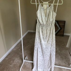 BCBGeneration Silver/Cream Foil Dress
